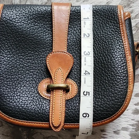 Dooney & Bourke Vintage All Weather Leather Saddle Crossbody Black & Tan - Picture 4 of 10
